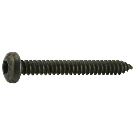 Midwest Fastener Sheet Metal Screw, #14 x 2 in, Black Steel Pan Head Torx Drive, 8 PK 36912